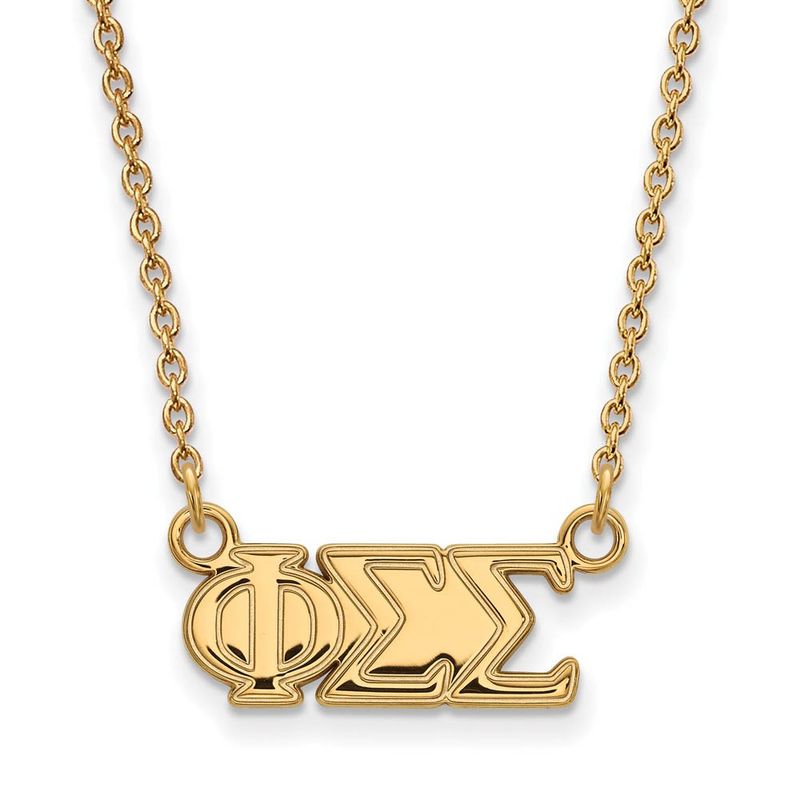 14k Plated Silver Phi Sigma Sigma Medium Necklace